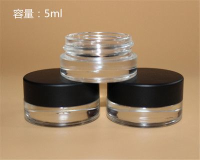 厂家新款5ml直口透明玻璃膏霜瓶眼霜眼线化妆品瓶配盖整套销售